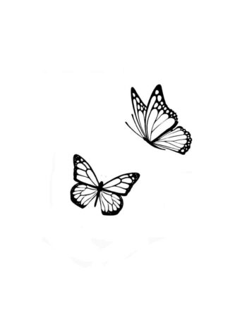 Minimal Twin Butterfly Tattoo