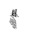Butterfly & Skeleton Hand Tattoo