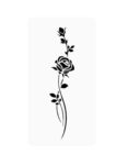 Elegant Long Rose Tattoo